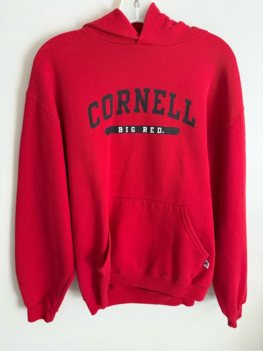 Vintage Y2K Russell Athletic Cornell University Hooded Sweatshirt Medium Big Red